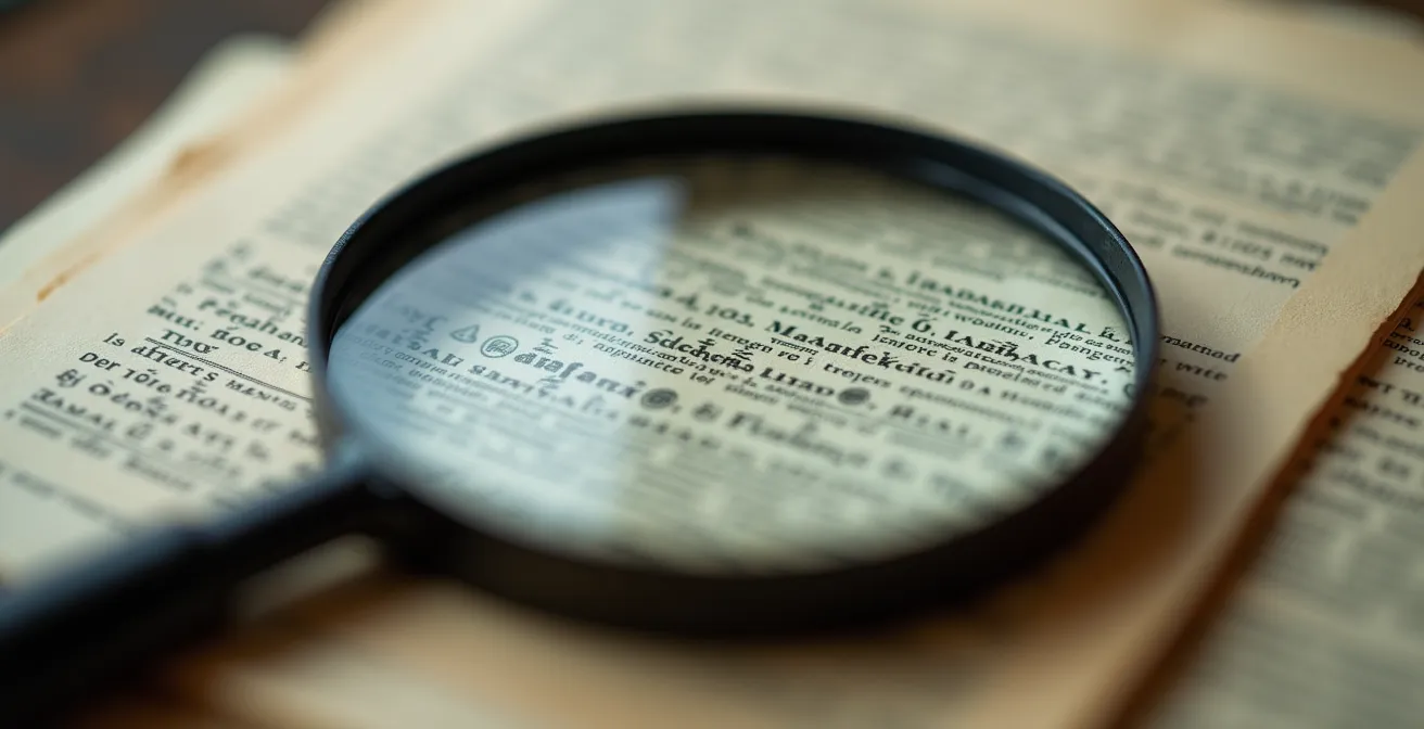 Loupe grossissante sur texture de papier contractuel